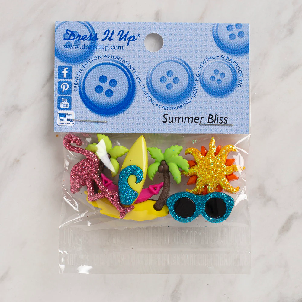 Dress It Up Creative Button Assortment, Summer Bliss - 10266