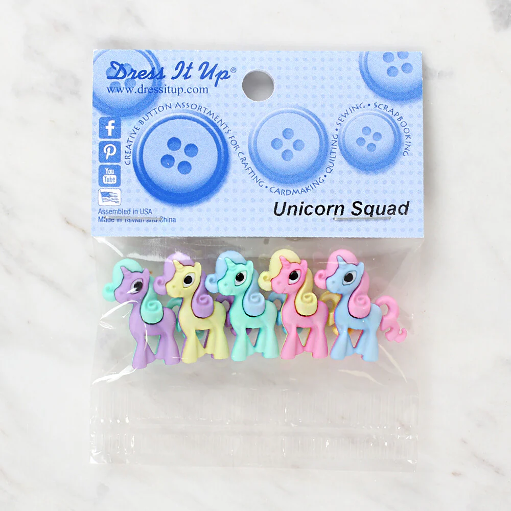 Dress It Up Creative Button Assortment, Unicorn Squad - 10522