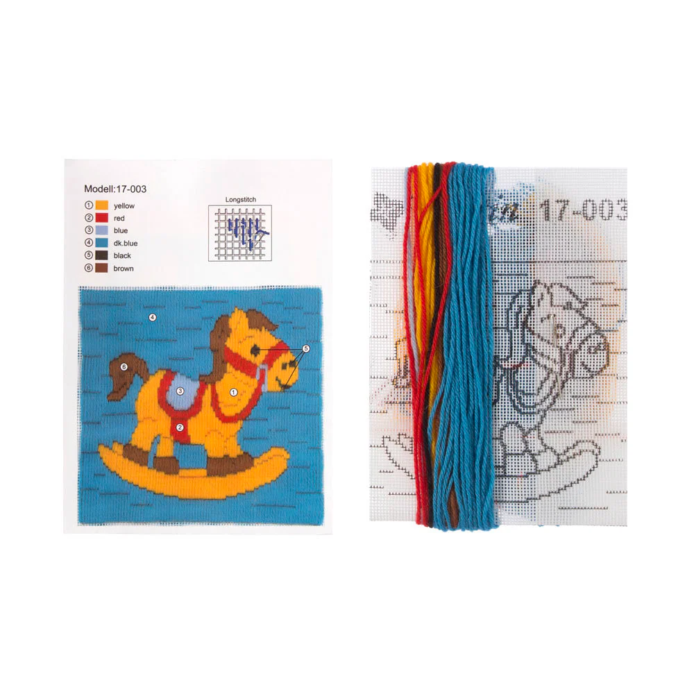 Duftin 15x15 cm Long Stitch Embroidery Kit, Horse - 17003- HU0347 - Image 2