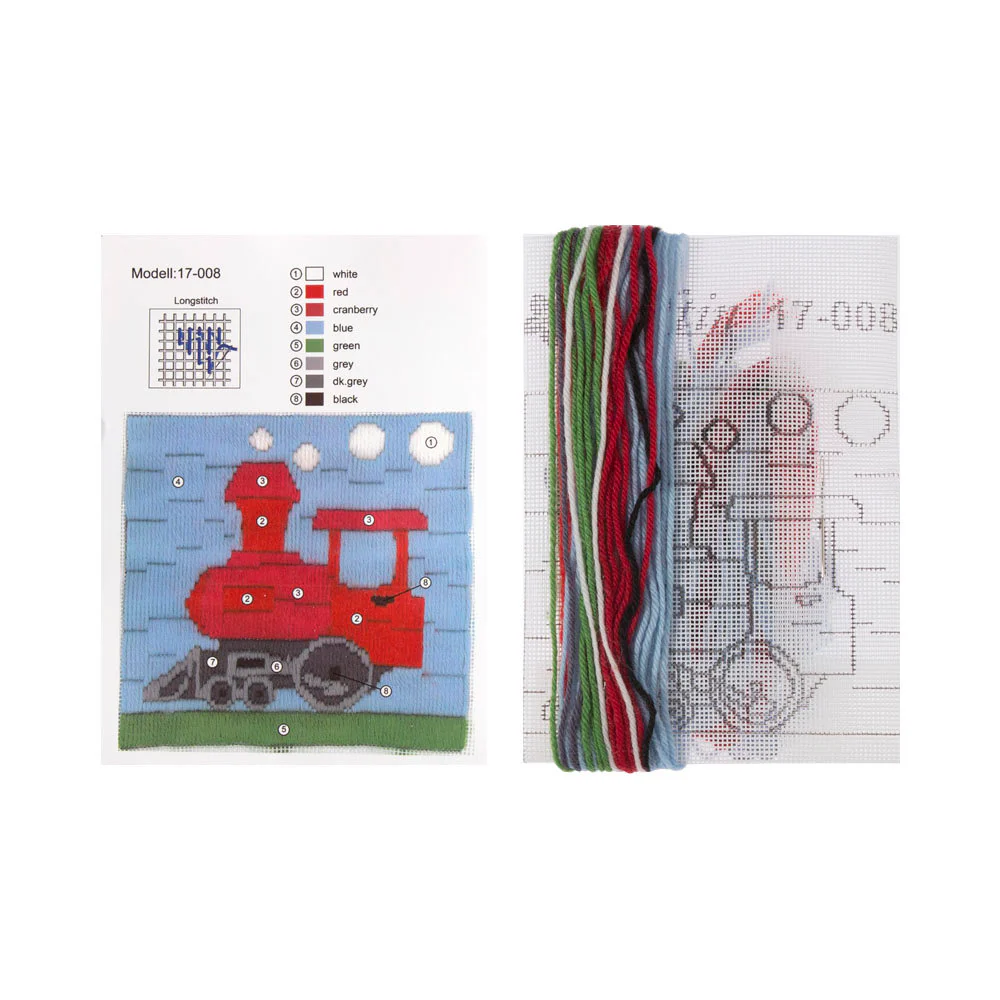Duftin 15x15 cm Long Stitch Embroidery Kit, Train - 17008- HU0348 - Image 2