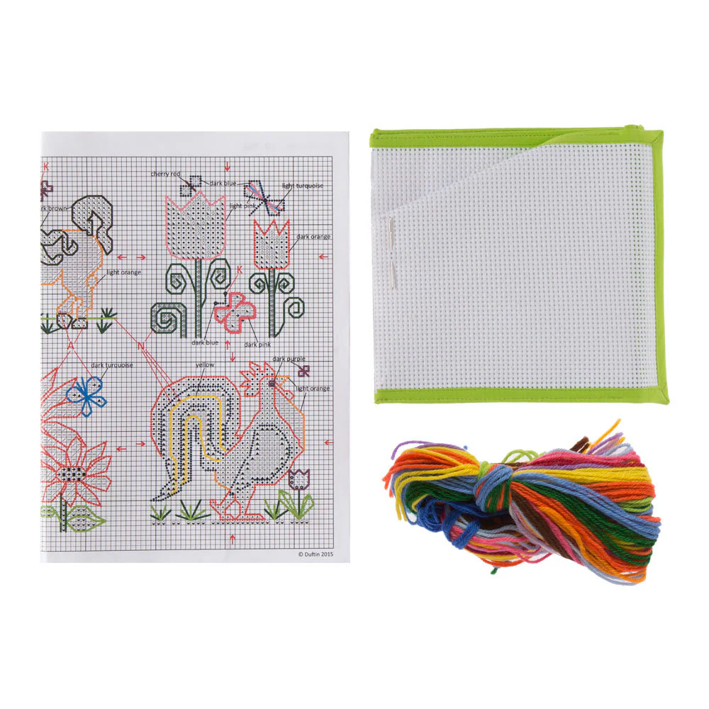 Duftin 18 cm Baby Book Cross Stitch Kit, Green - 19796 - Image 2