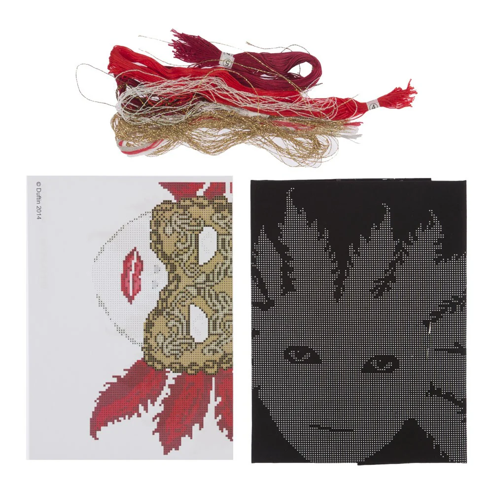 Duftin Petit Knots Rosso Stamped Embroidery Kit - 13046-AA0361 - Image 3