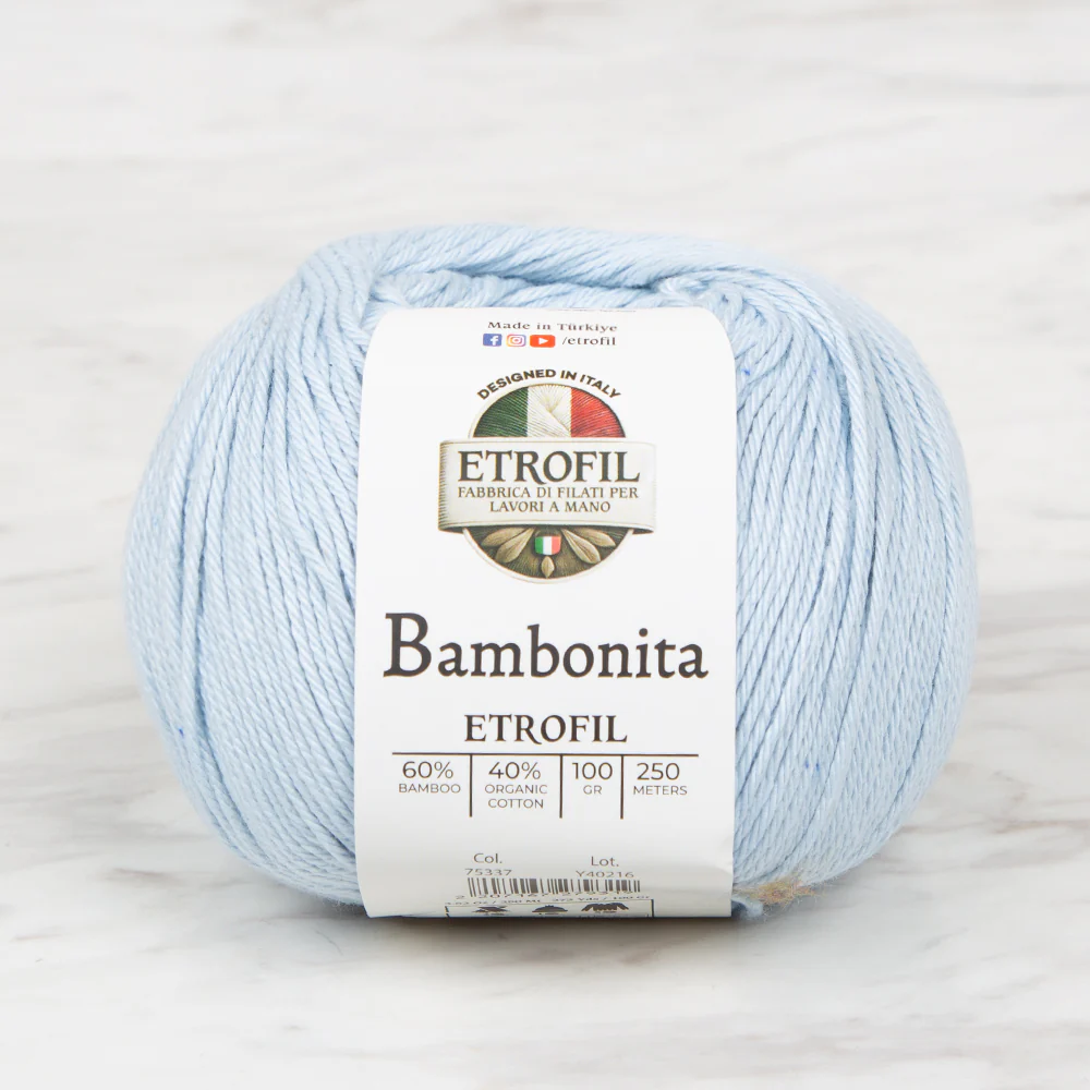 Etrofil Bambonita Hand Knitting Yarn ,Blue 75337