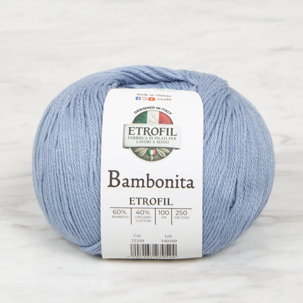 Etrofil Bambonita Hand Knitting Yarn ,Blue 75399