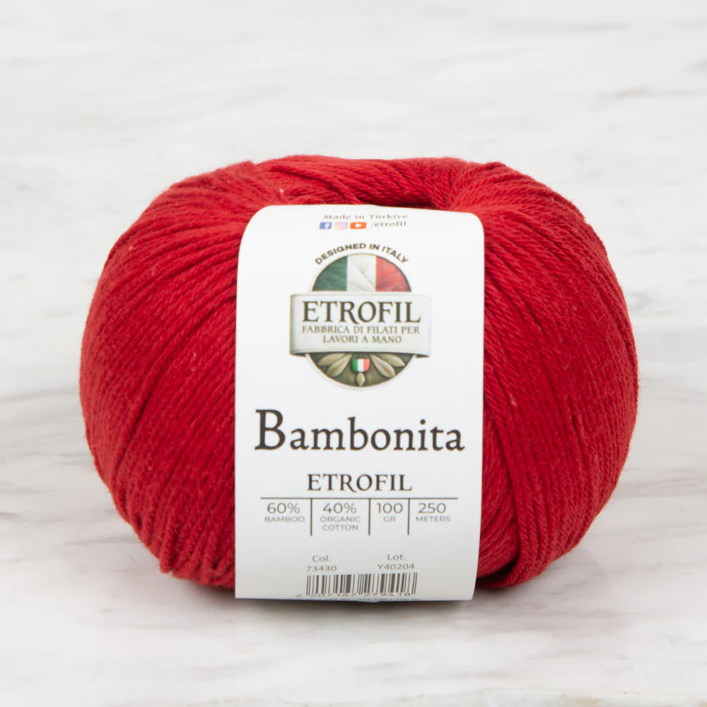 Etrofil Bambonita Hand Knitting Yarn ,Brick color 73430