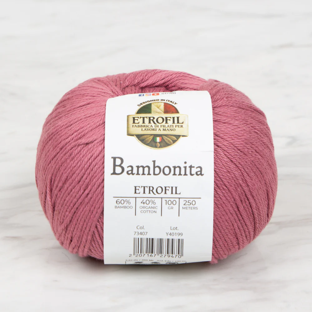 Etrofil Bambonita Hand Knitting Yarn ,Dried rose 73407
