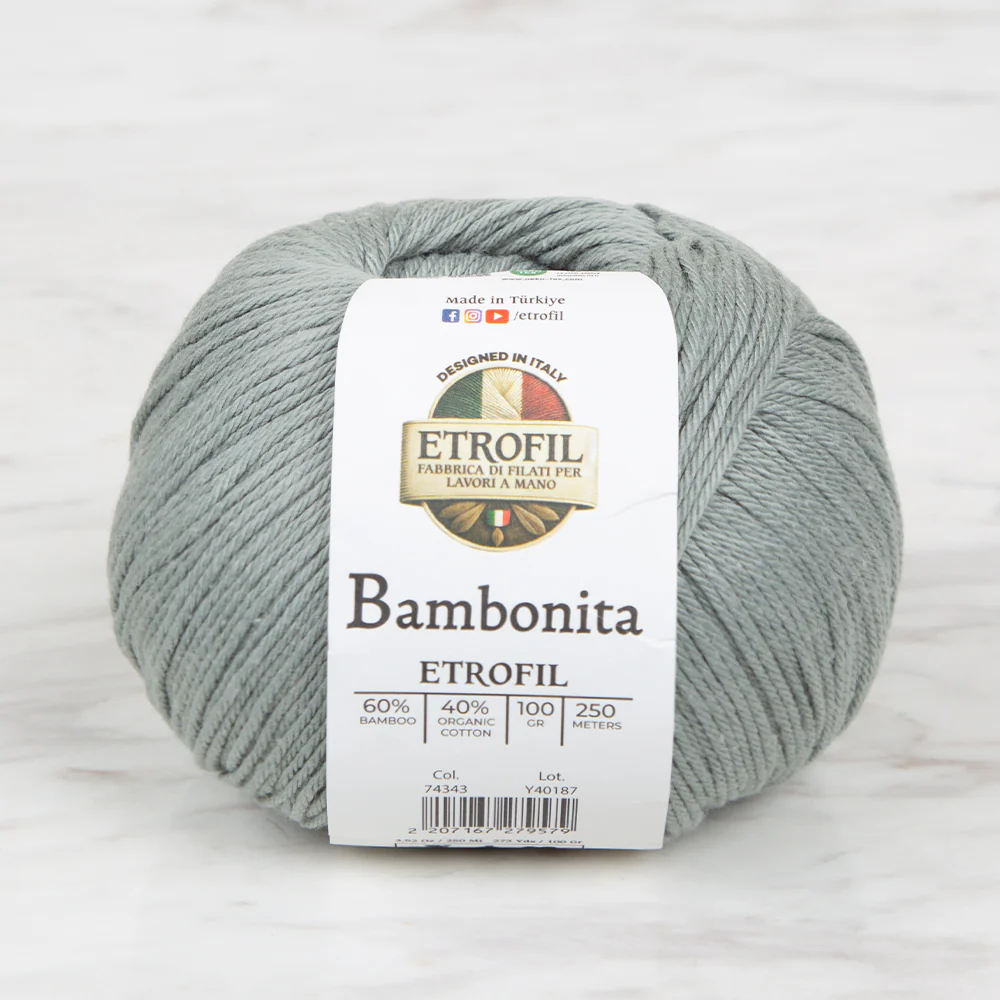 Etrofil Bambonita Hand Knitting Yarn ,Green 74343
