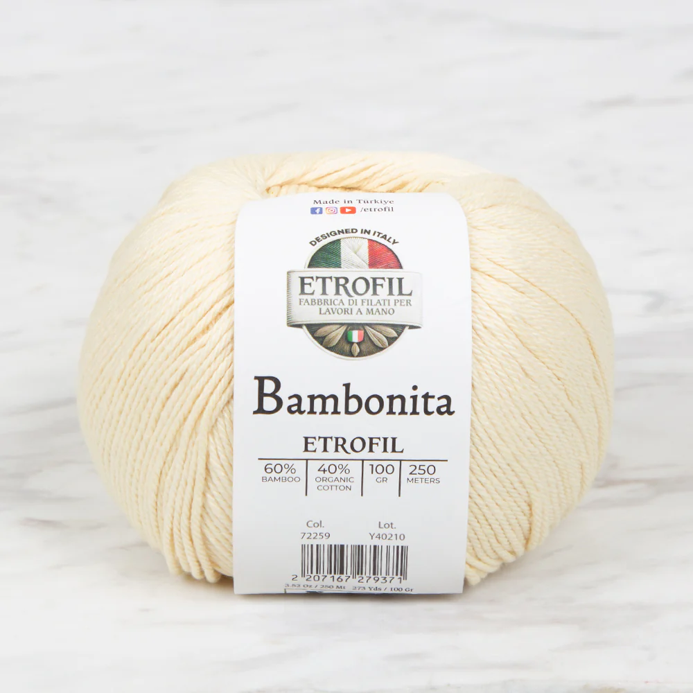 Etrofil Bambonita Hand Knitting Yarn ,Yellow 72259