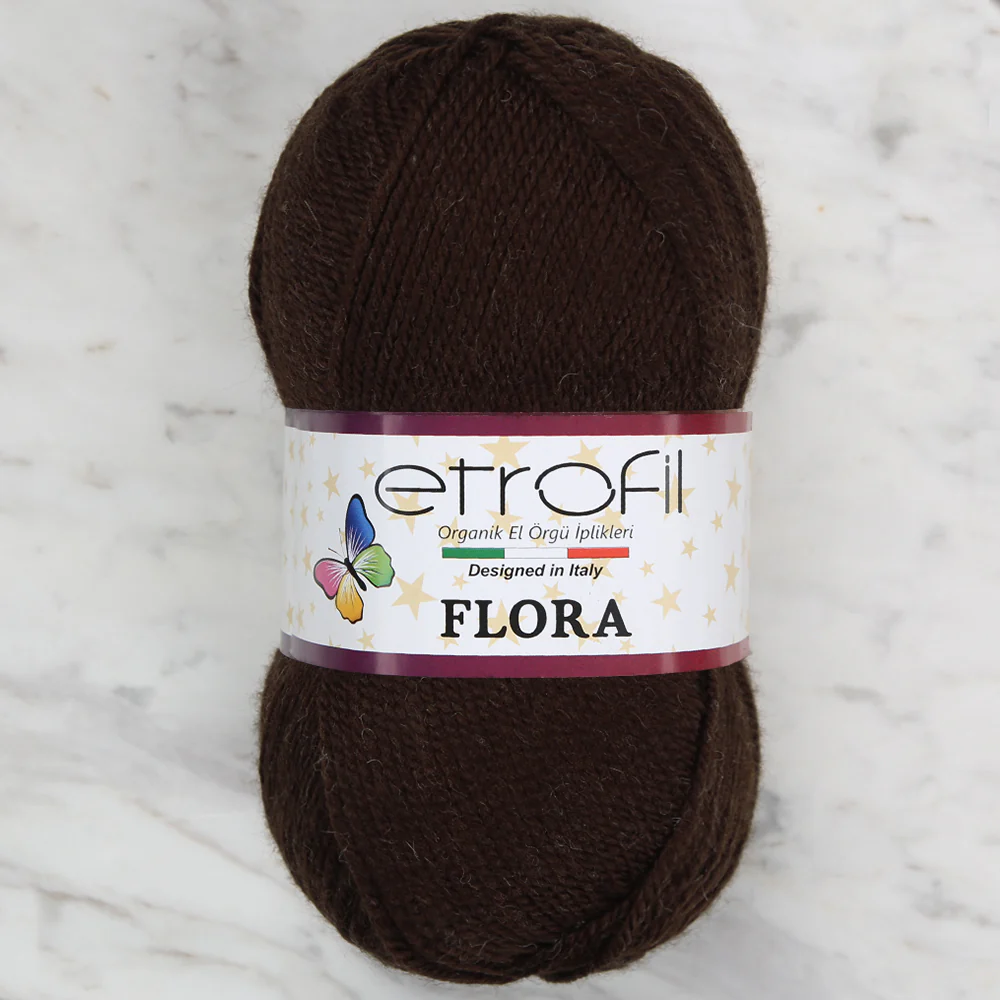 Etrofil Flora Knitting Yarn, Brown -77044