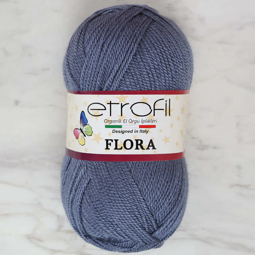 Etrofil Flora Knitting Yarn, Blue - 75023