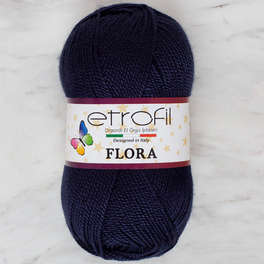 Etrofil Flora Knitting Yarn, Navy - 75024