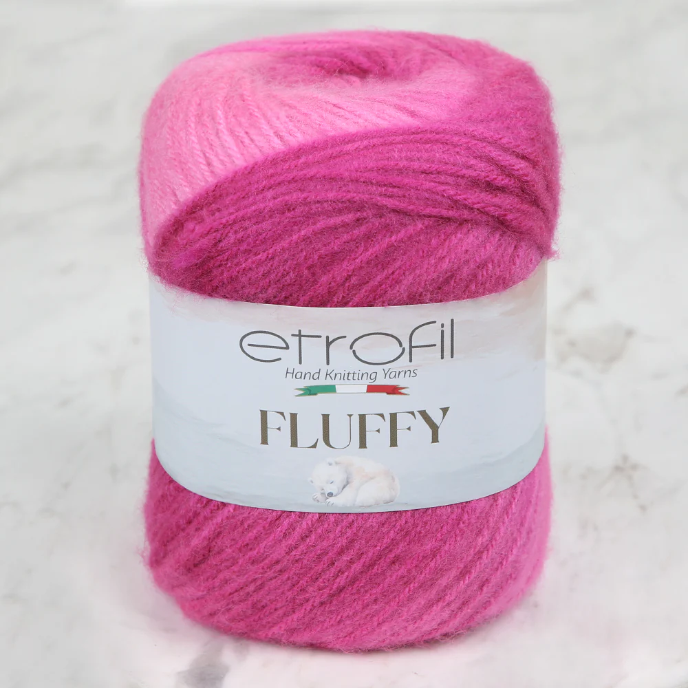 Etrofil Fluffy Hand Knitting Yarn, Fuchsia - SE1144