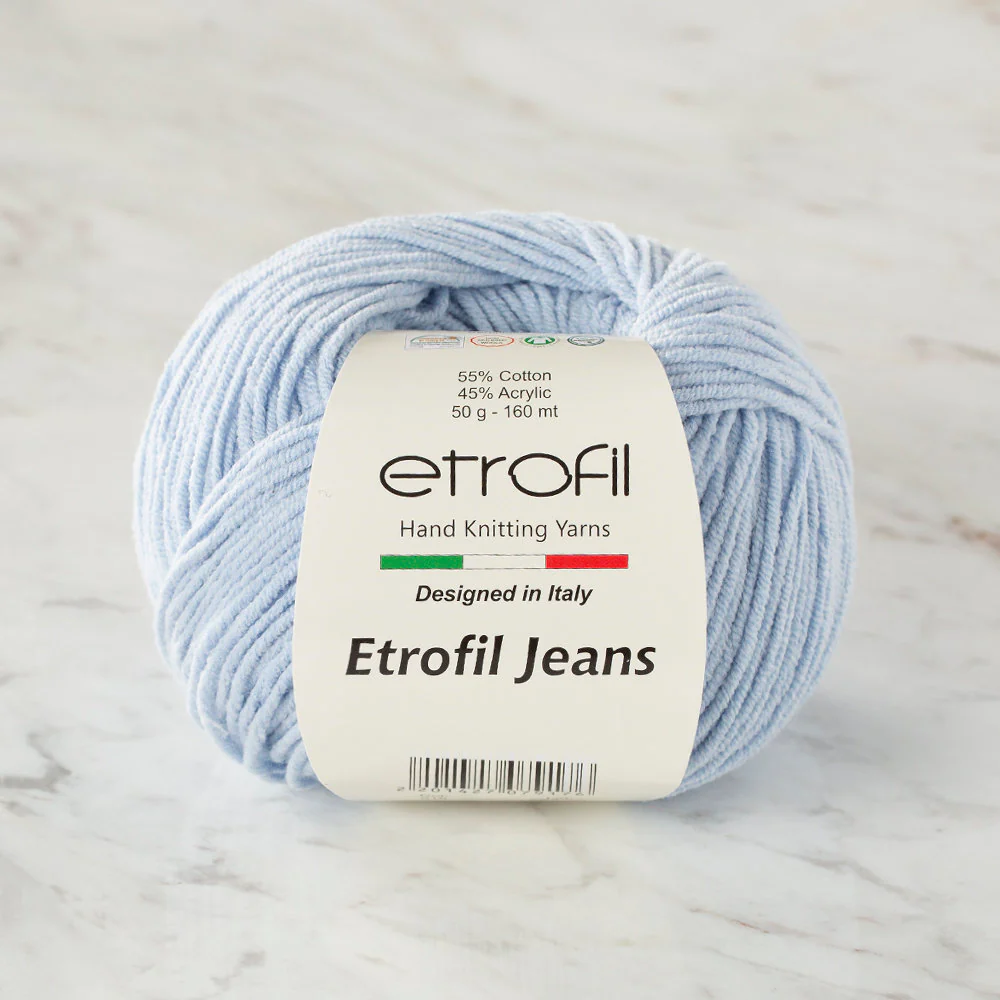 Etrofil Jeans Knitting Yarn, Baby Blue - 018
