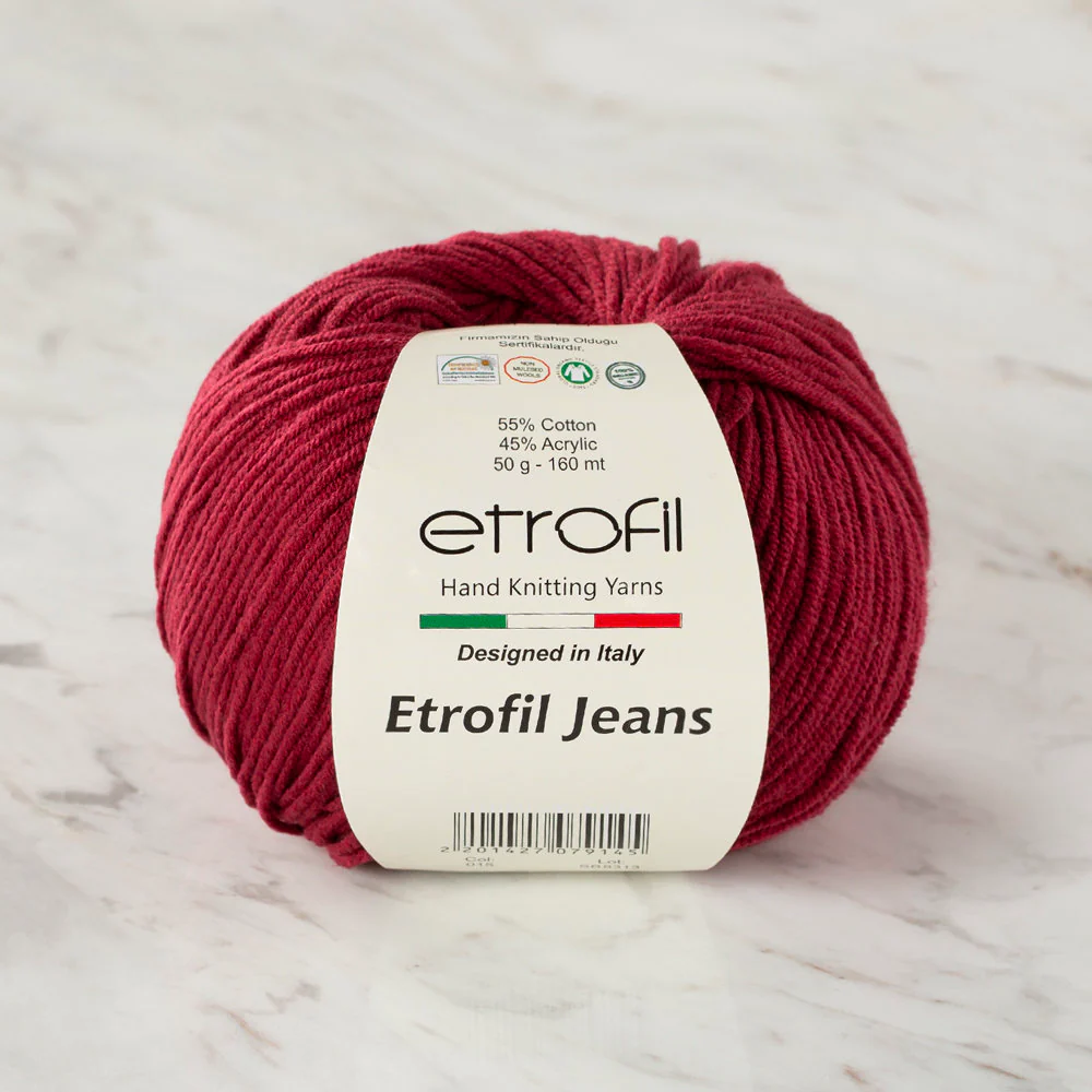 Etrofil Jeans Knitting Yarn, Claret - 015
