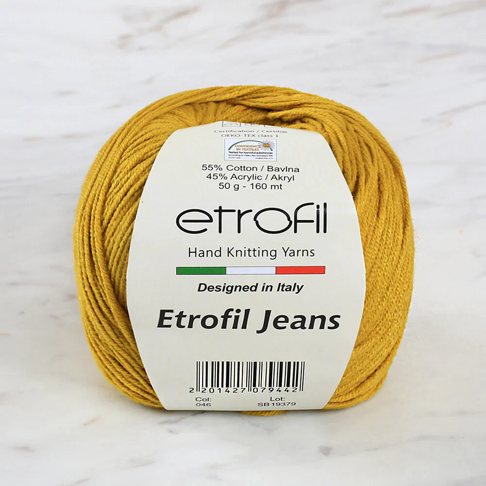 Etrofil Jeans Knitting Yarn, Mustard - 046