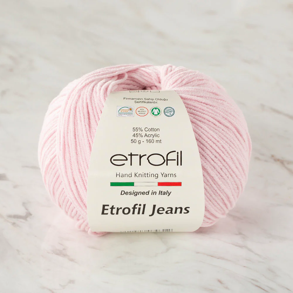Etrofil Jeans Knitting Yarn, Pink - 033