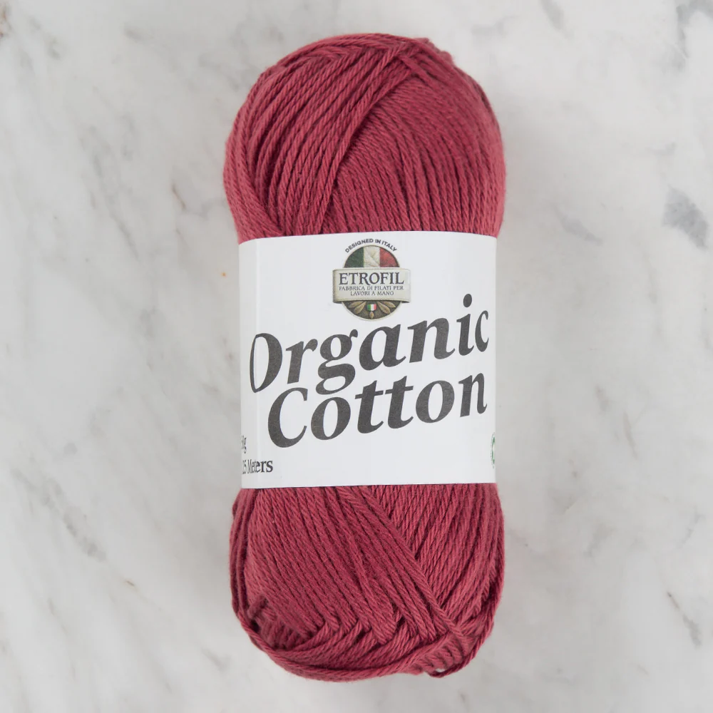 Etrofil Organic Cotton Hand Knitting Yarn - 72292 , Cherry