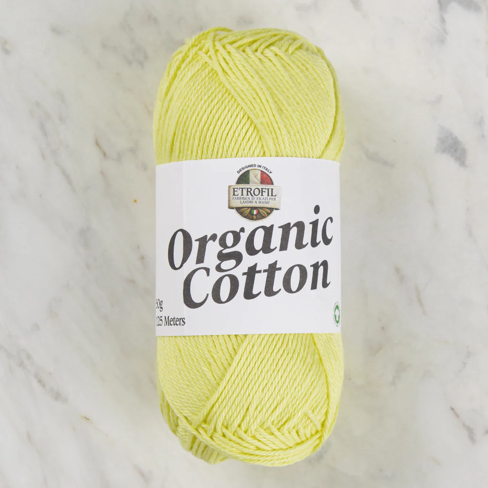 Etrofil Organic Cotton Hand Knitting Yarn - 72298 , Yellow