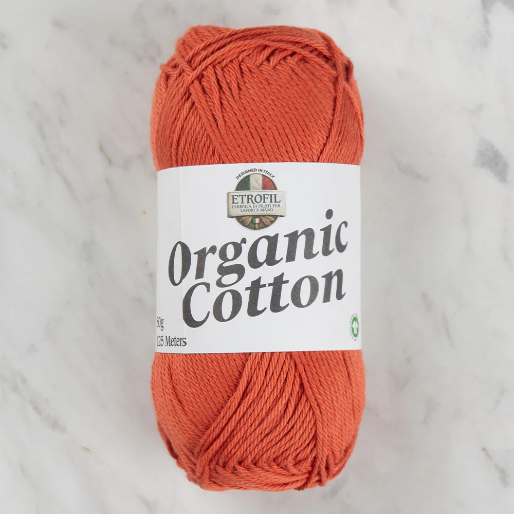 Etrofil Organic Cotton Hand Knitting Yarn - 77229 , Brick Color