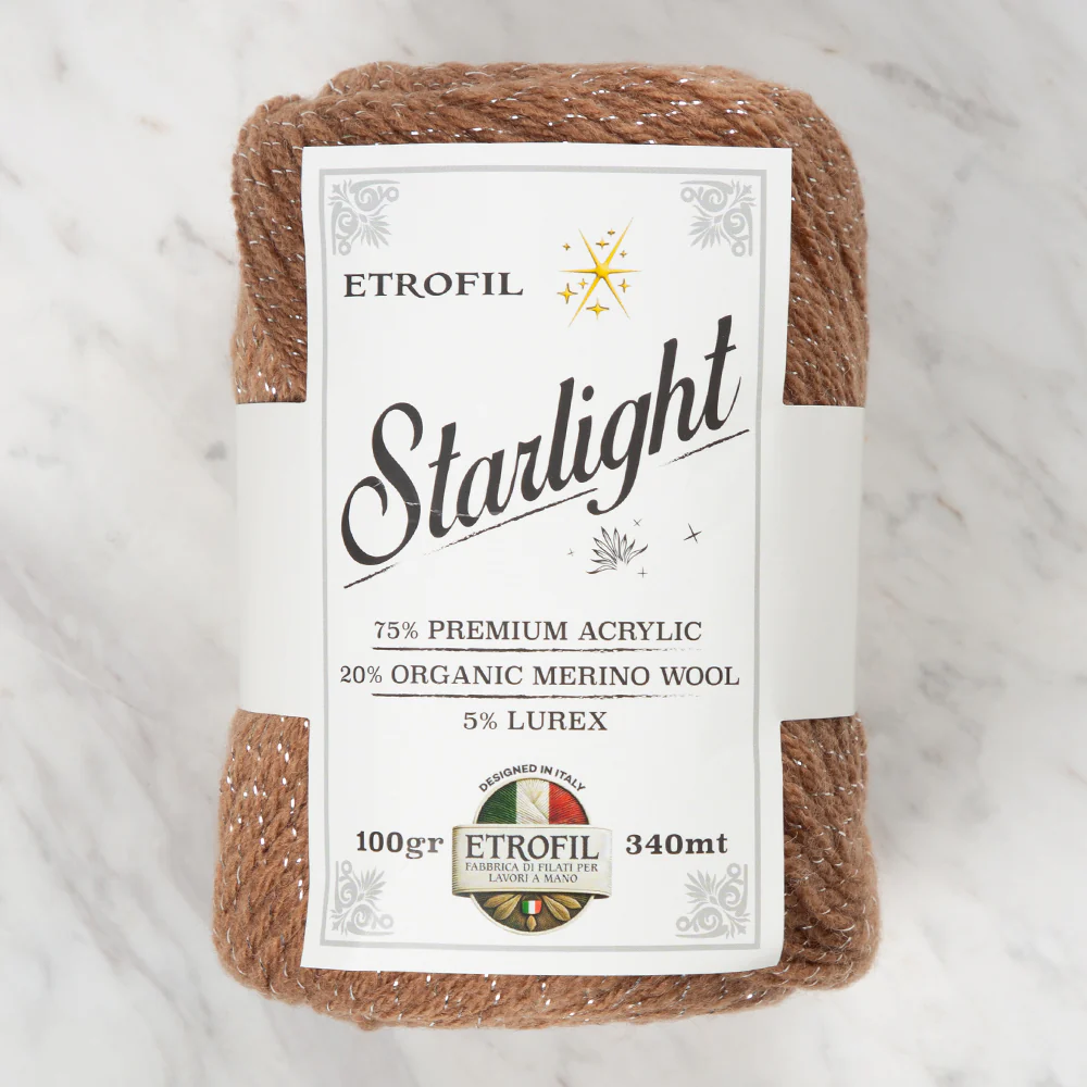Etrofil Starlight Hand Knitting Yarn ,Brown 77179