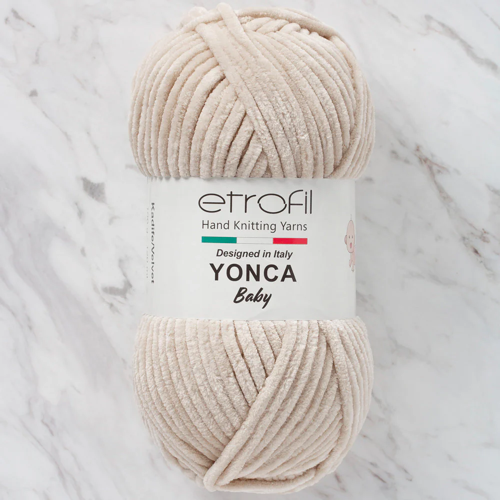 Etrofil Yonca Chenille Yarn, Beige - 70703