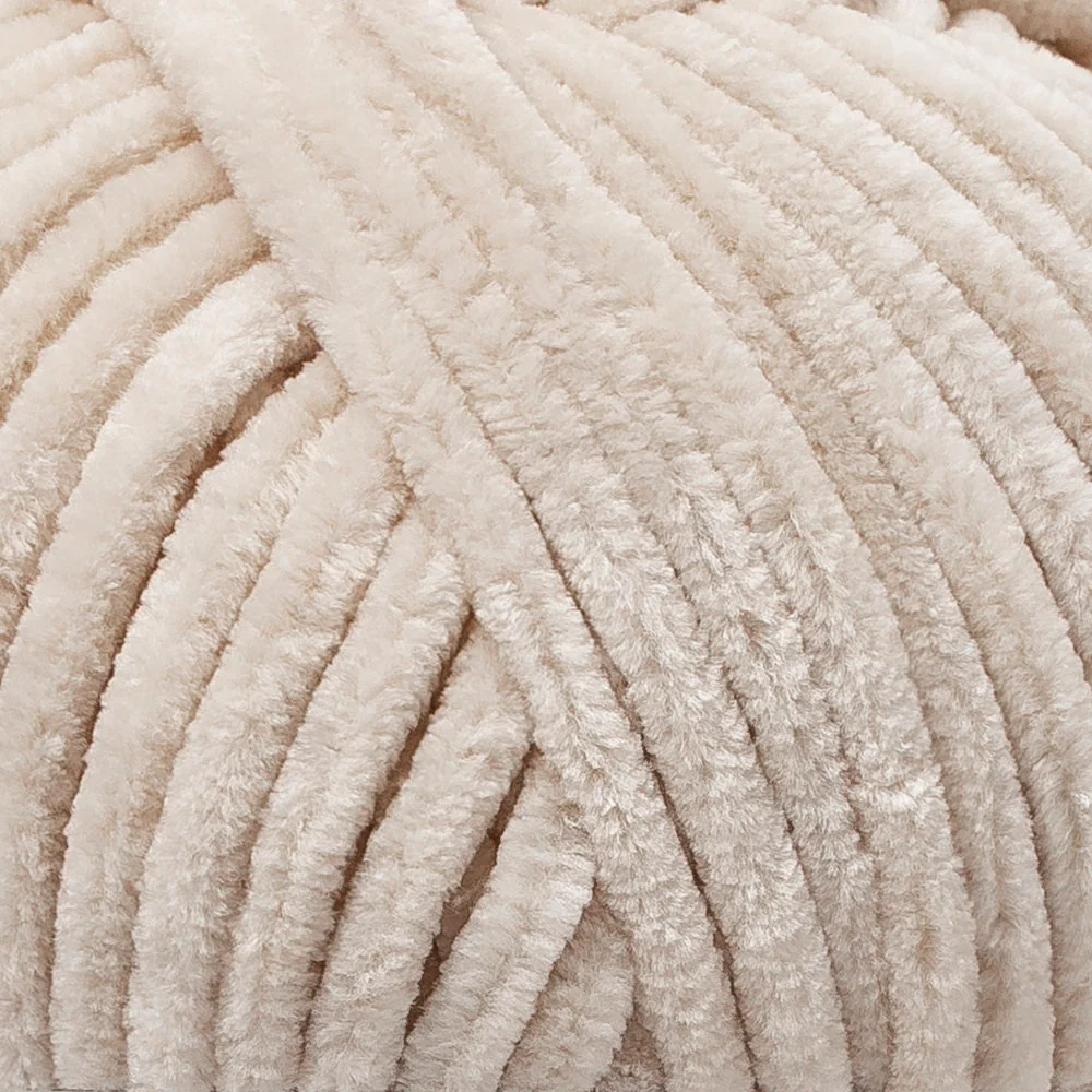 Etrofil Yonca Chenille Yarn, Beige - 70703 - Image 2