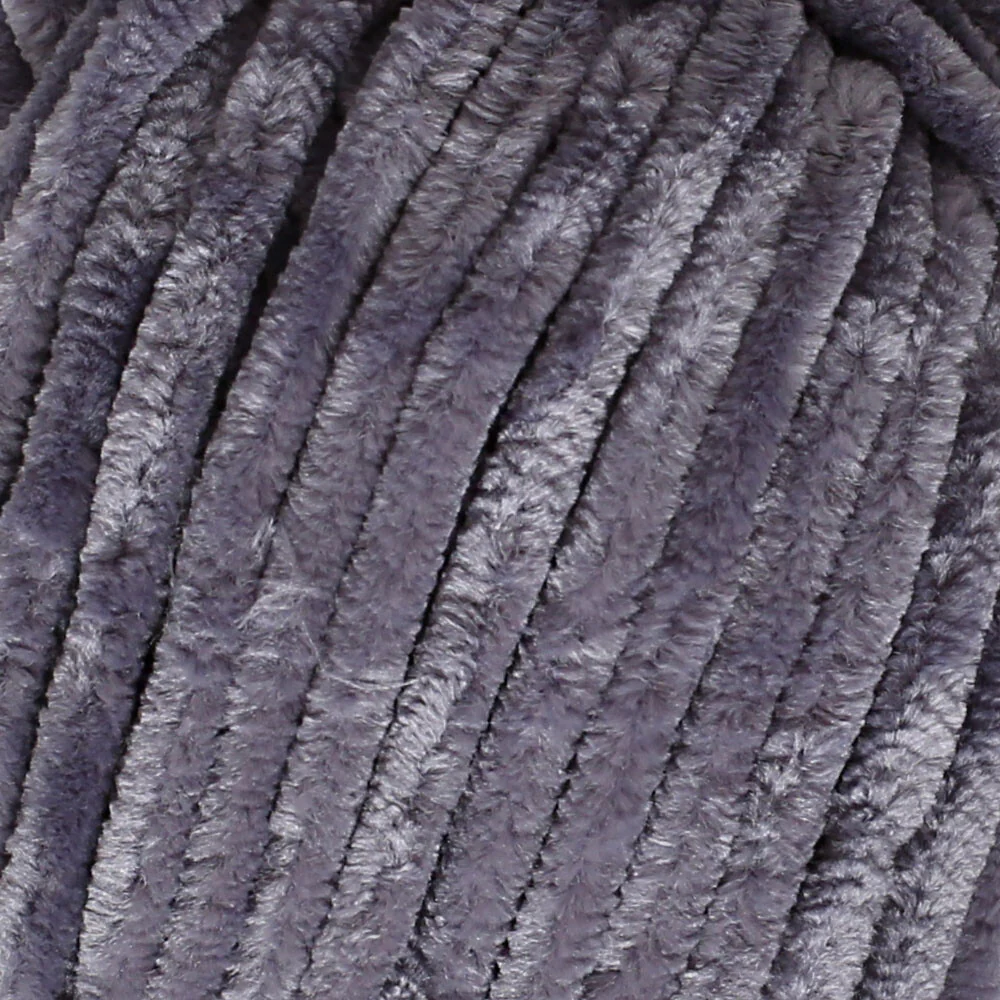 Etrofil Yonca Chenille Yarn, Grey - 70952 - Image 2