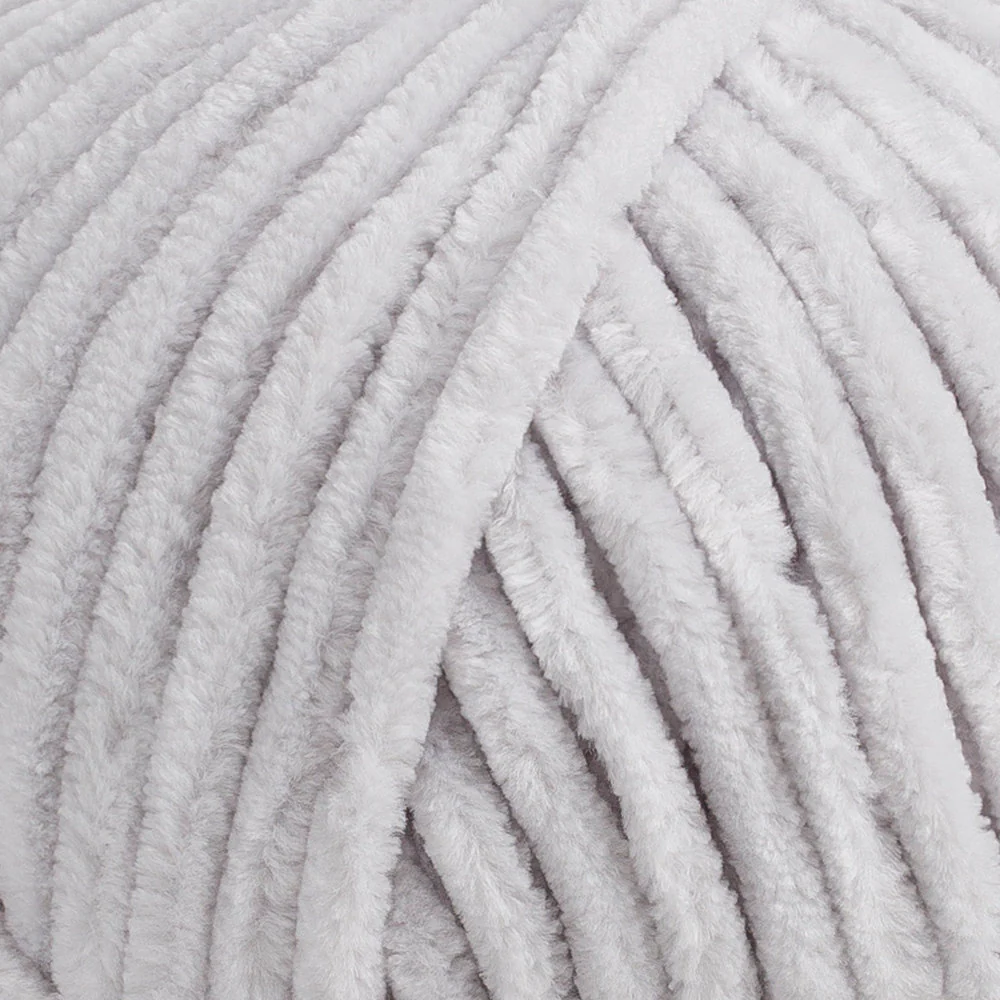Etrofil Yonca Chenille Yarn, Light Grey - 70905 - Image 2
