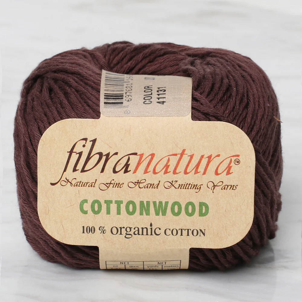 Fibra Natura Cottonwood Knitting Yarn, Brown - 41131