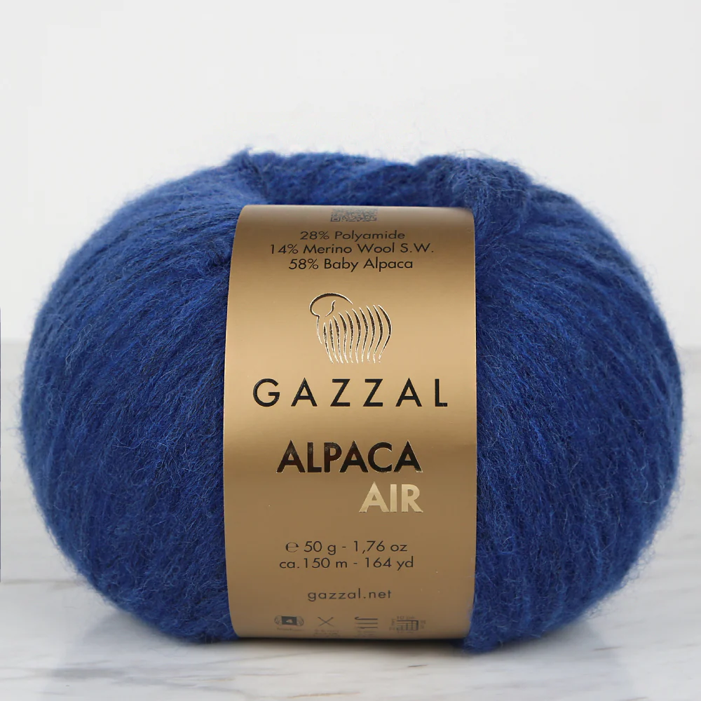 Gazzal Alpaca Air Knitting Yarn, Blue - C:104