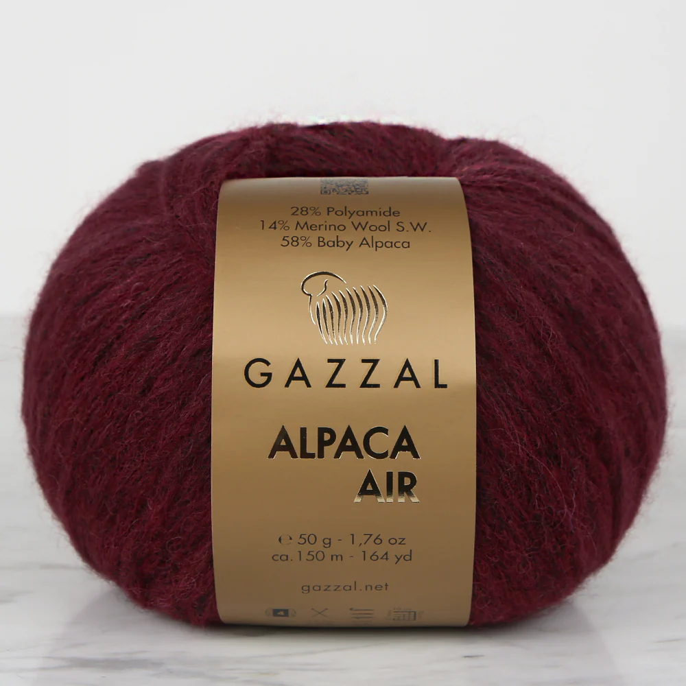 Gazzal Alpaca Air Knitting Yarn, Claret Red - C:108