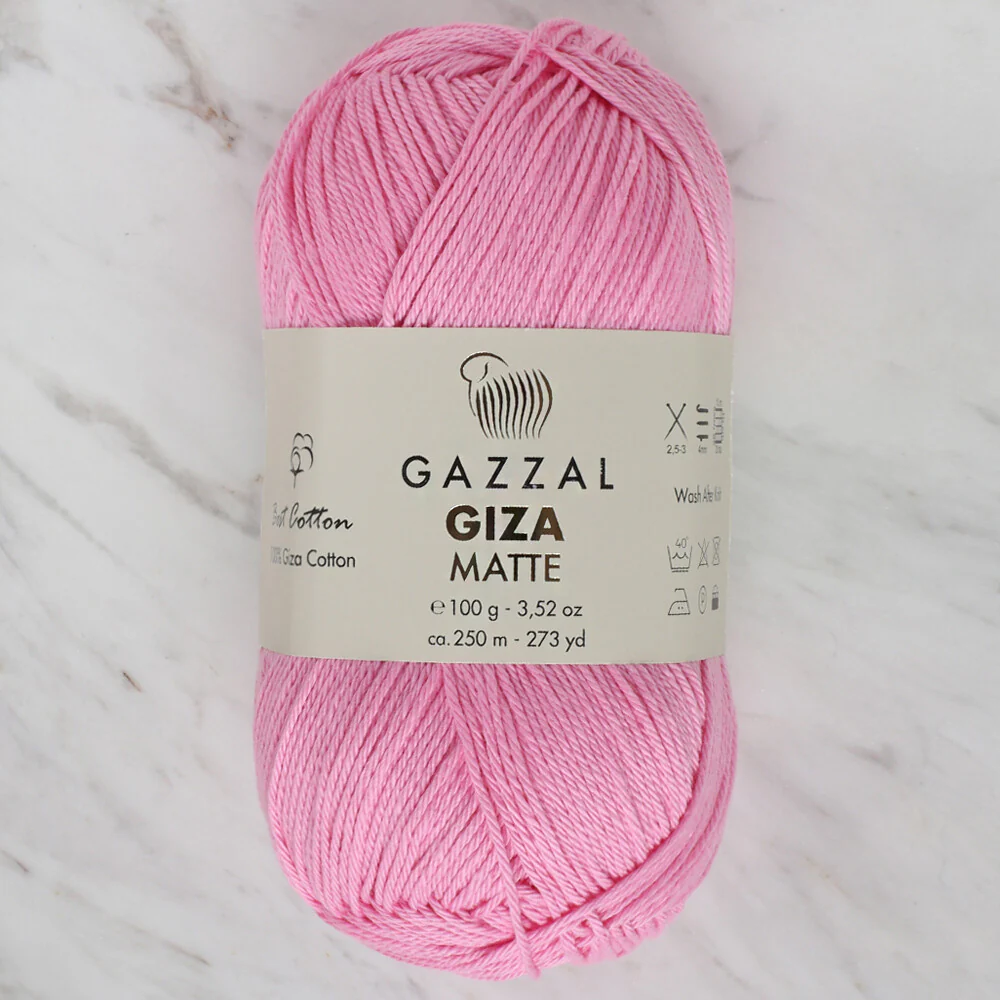 Gazzal Giza Matte Yarn, Baby Pink - 5592