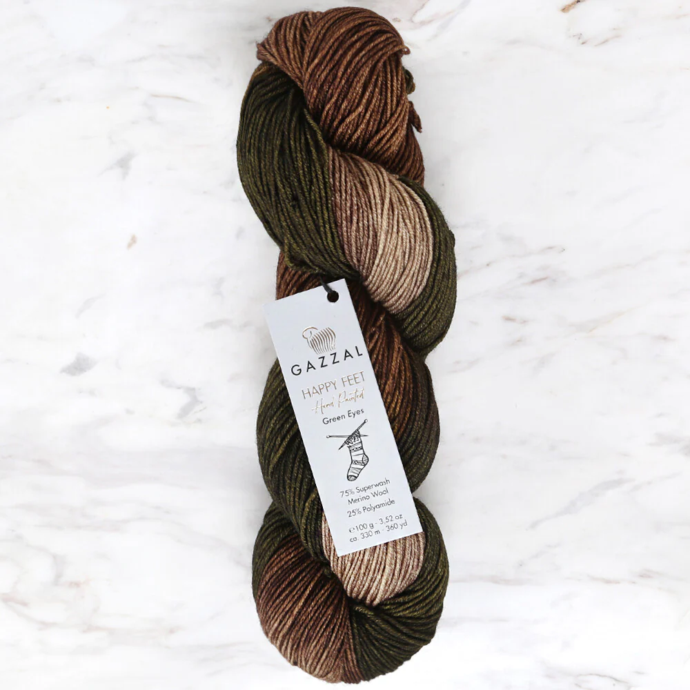 Gazzal Happy Feet Socks Knitting Yarn , Variegated - 3269