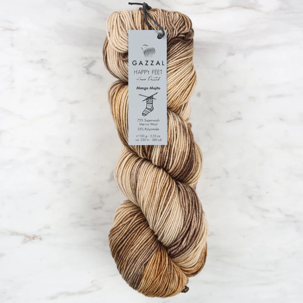 Gazzal Happy Feet Socks Knitting Yarn , Variegated - 3267