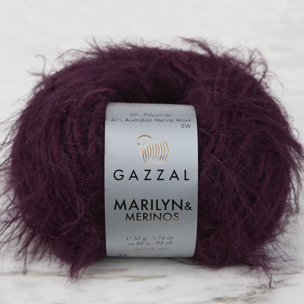 Gazzal Marilyn&Merinos Hand Knitting Yarn,Eggplant Purple - 8268