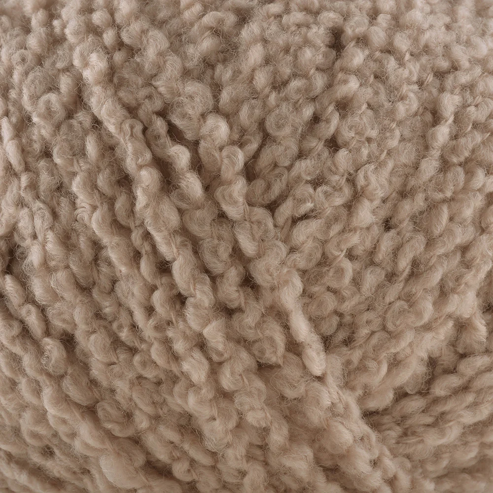 Gazzal Merino Boucle Hand Knitting Yarn, Beige-3765 - Image 2