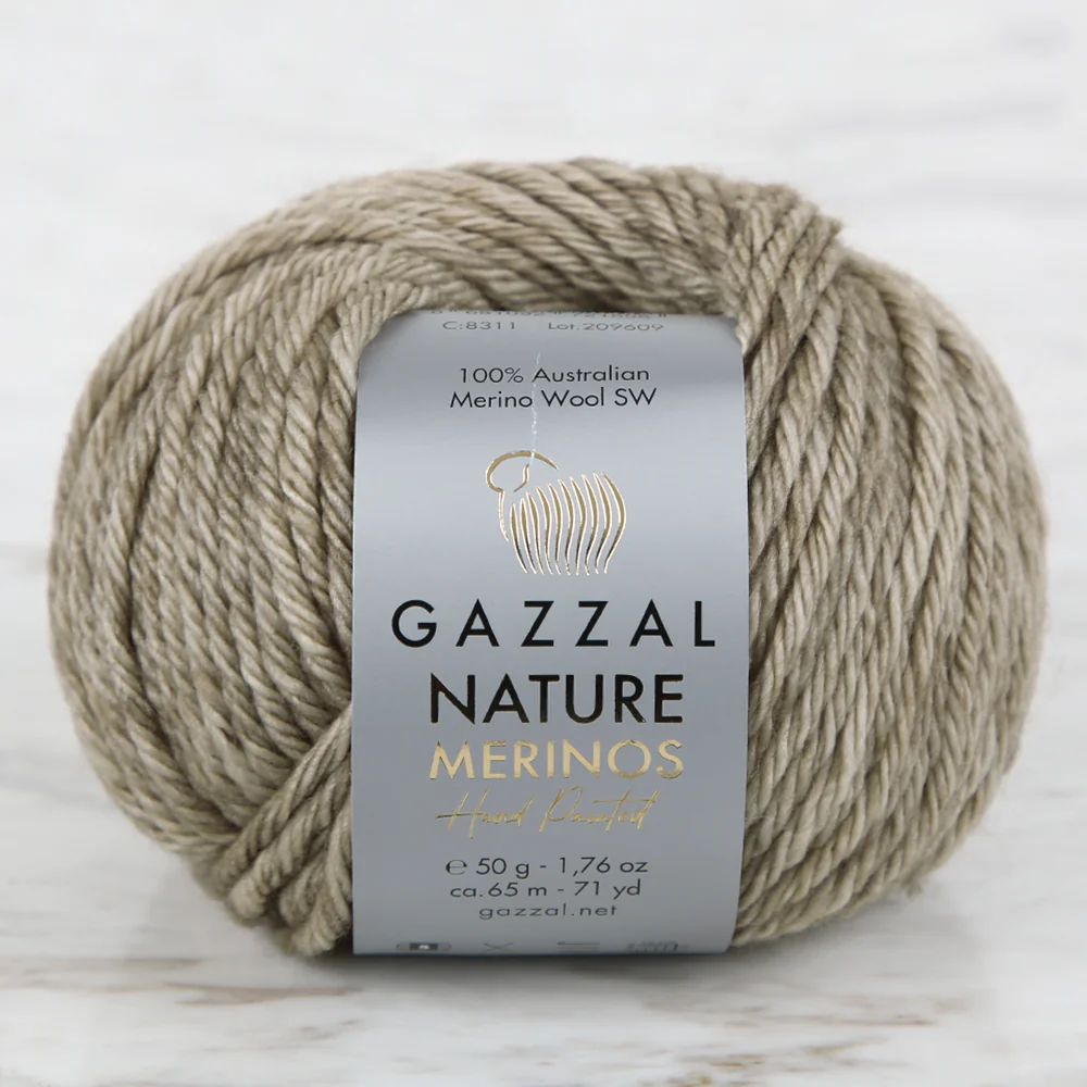 Gazzal Nature Merinos Hand Knitting Yarn,Beige -8311