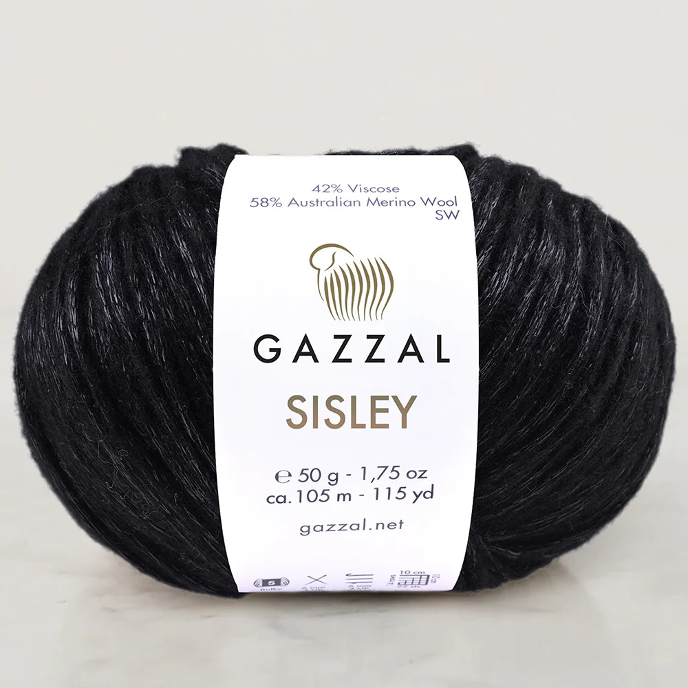 Gazzal Sisley Hand Knitting Yarn, Black-5716