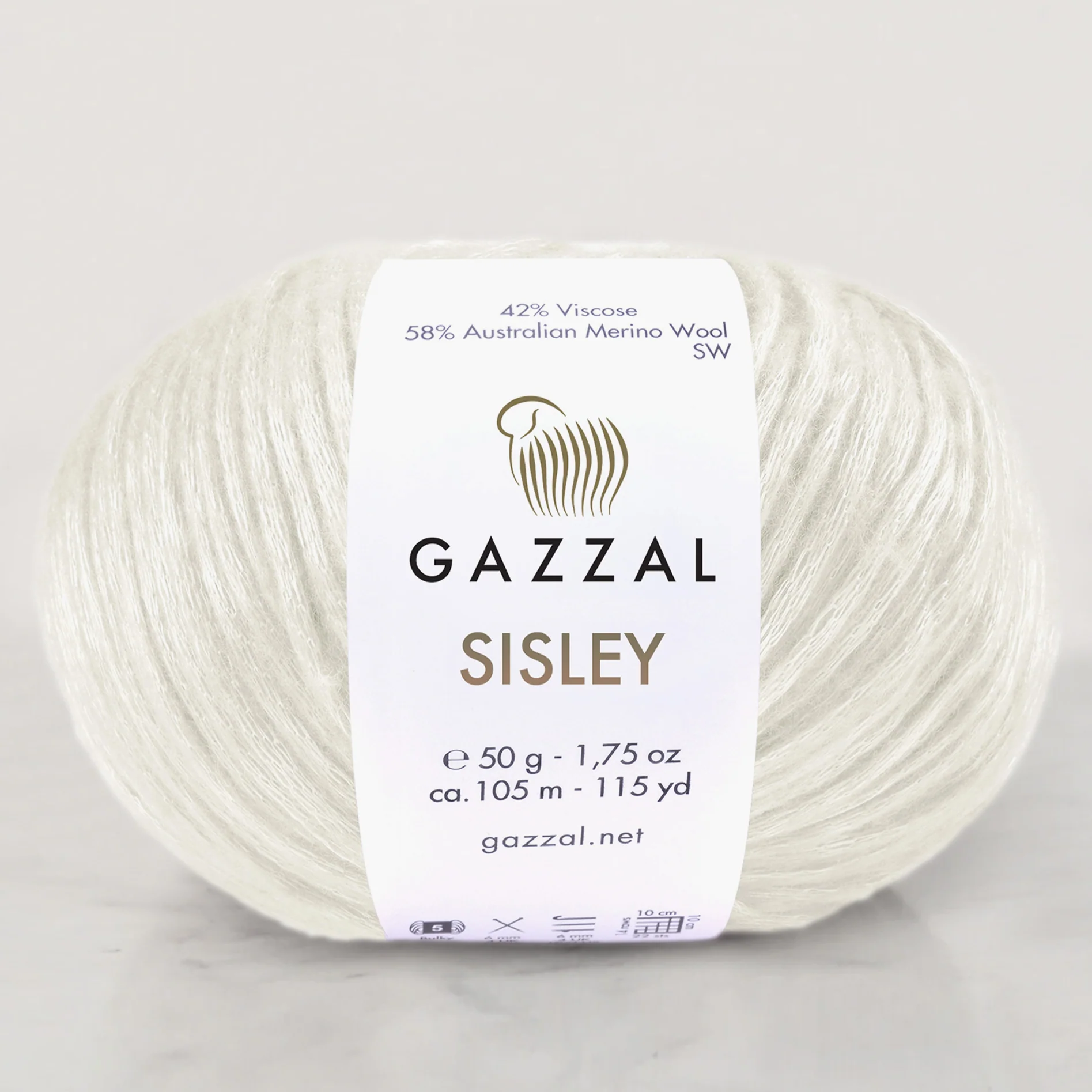 Gazzal Sisley Hand Knitting Yarn, Cream- 5710