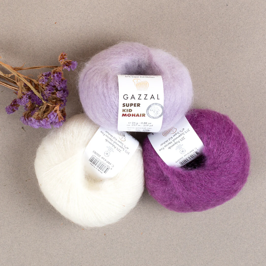 Gazzal Super Kid Mohair 25 Gr Knitting Yarn, Dark Brown - 64403 - Image 4