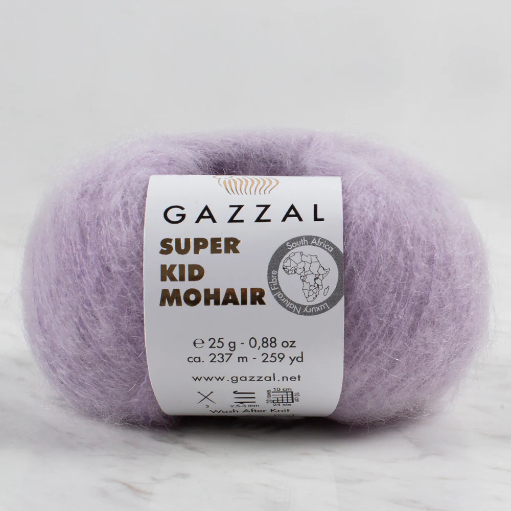 Gazzal Super Kid Mohair  25 Gr Knitting Yarn, Lilac - 64413