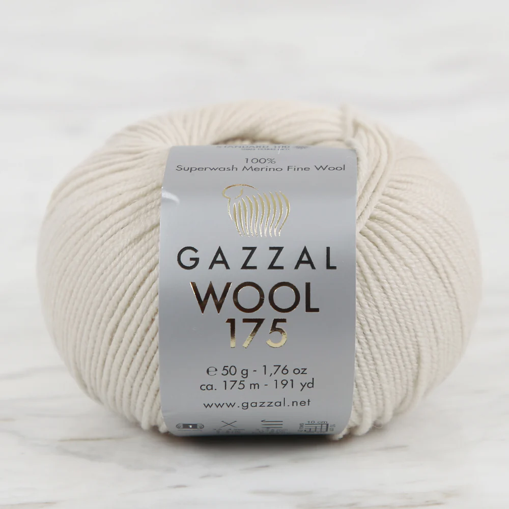 Gazzal Wool 175 50 Gr Yarn, Beige  - 340