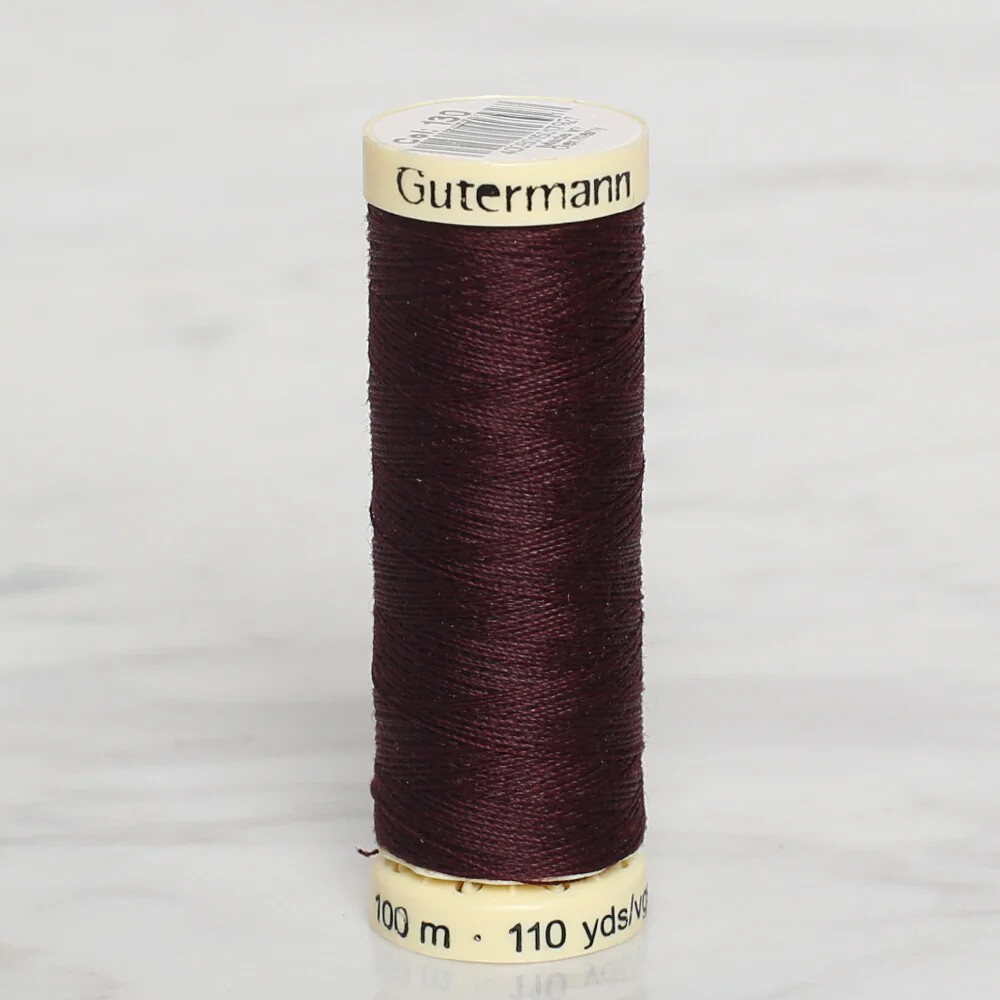 Gütermann Sewing Thread, 100m, Aubergine - 130