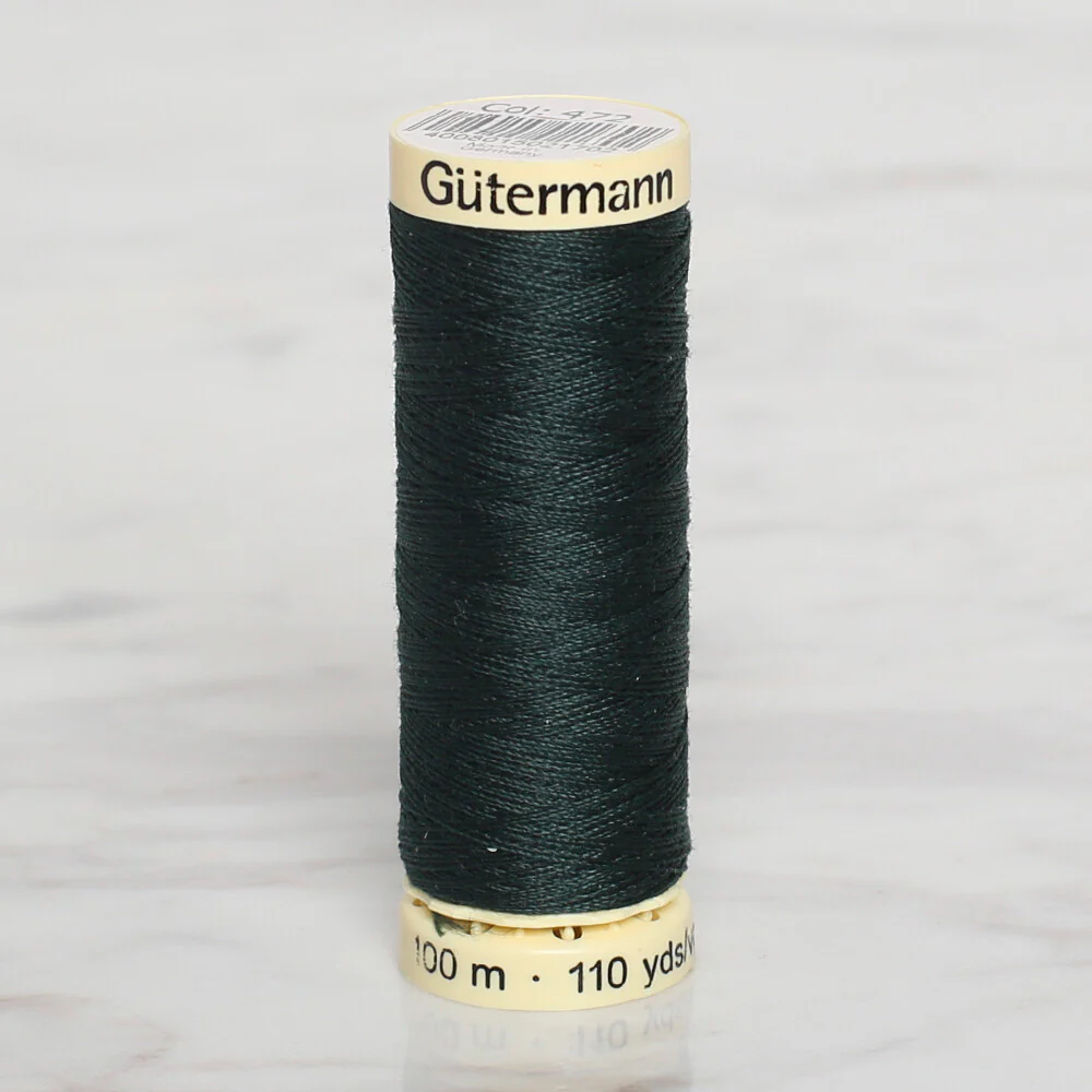 Gütermann Sewing Thread, 100m, Dark Green  - 472
