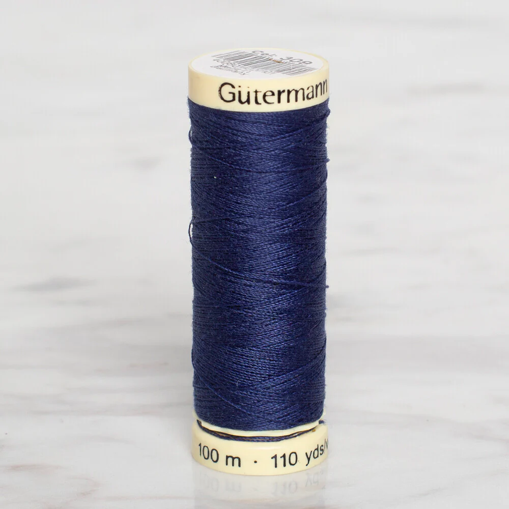 Gütermann Sewing Thread, 100m, Light Navy Blue - 309