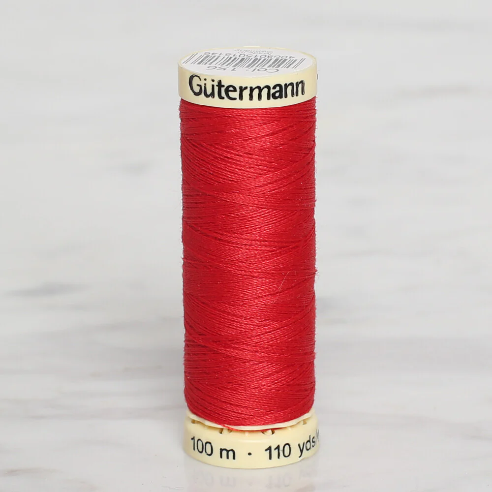 Gütermann Sewing Thread, 100m, Red - 156
