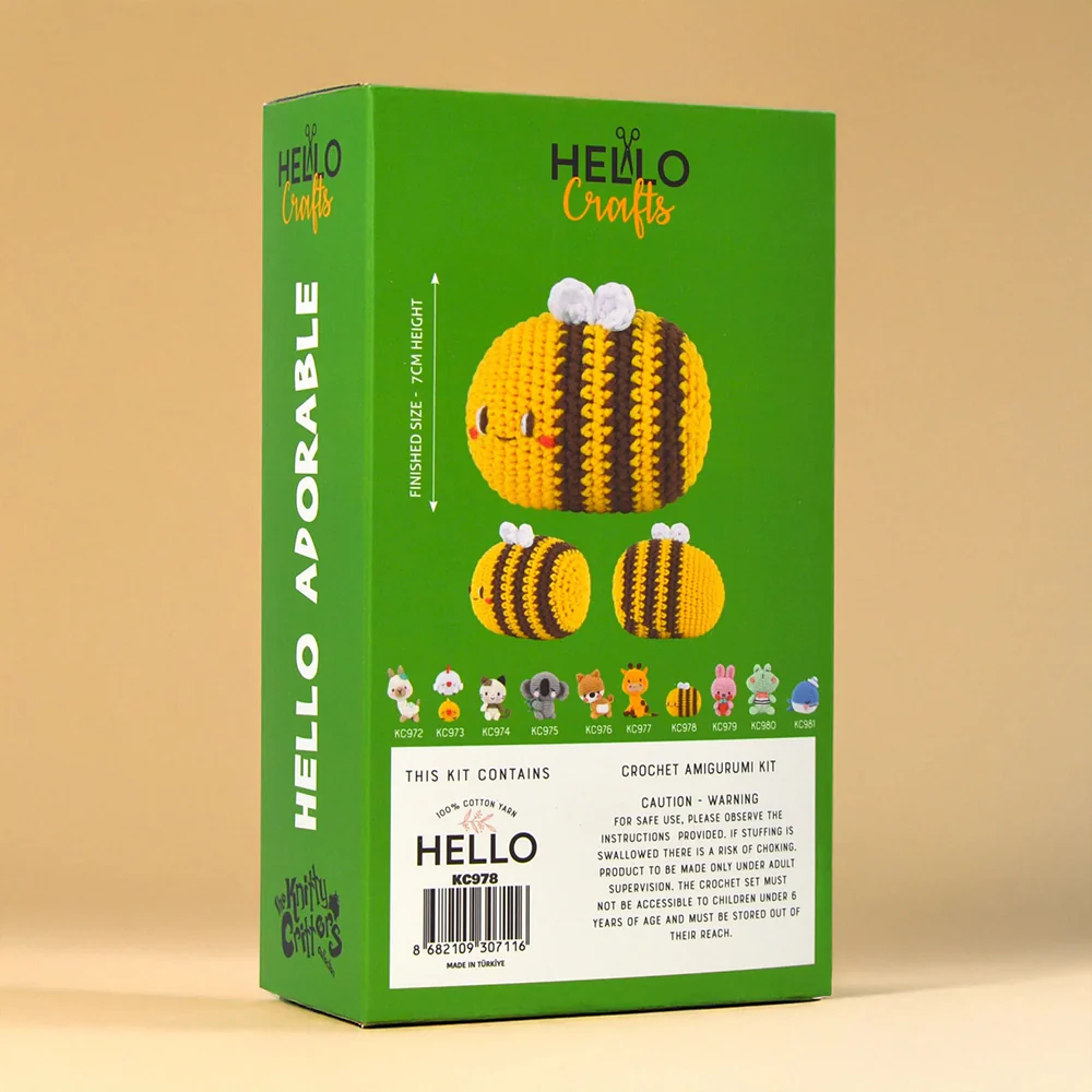 Hello Adorable Amigurumi Kit - Billie The Bee - KC978 - Image 6