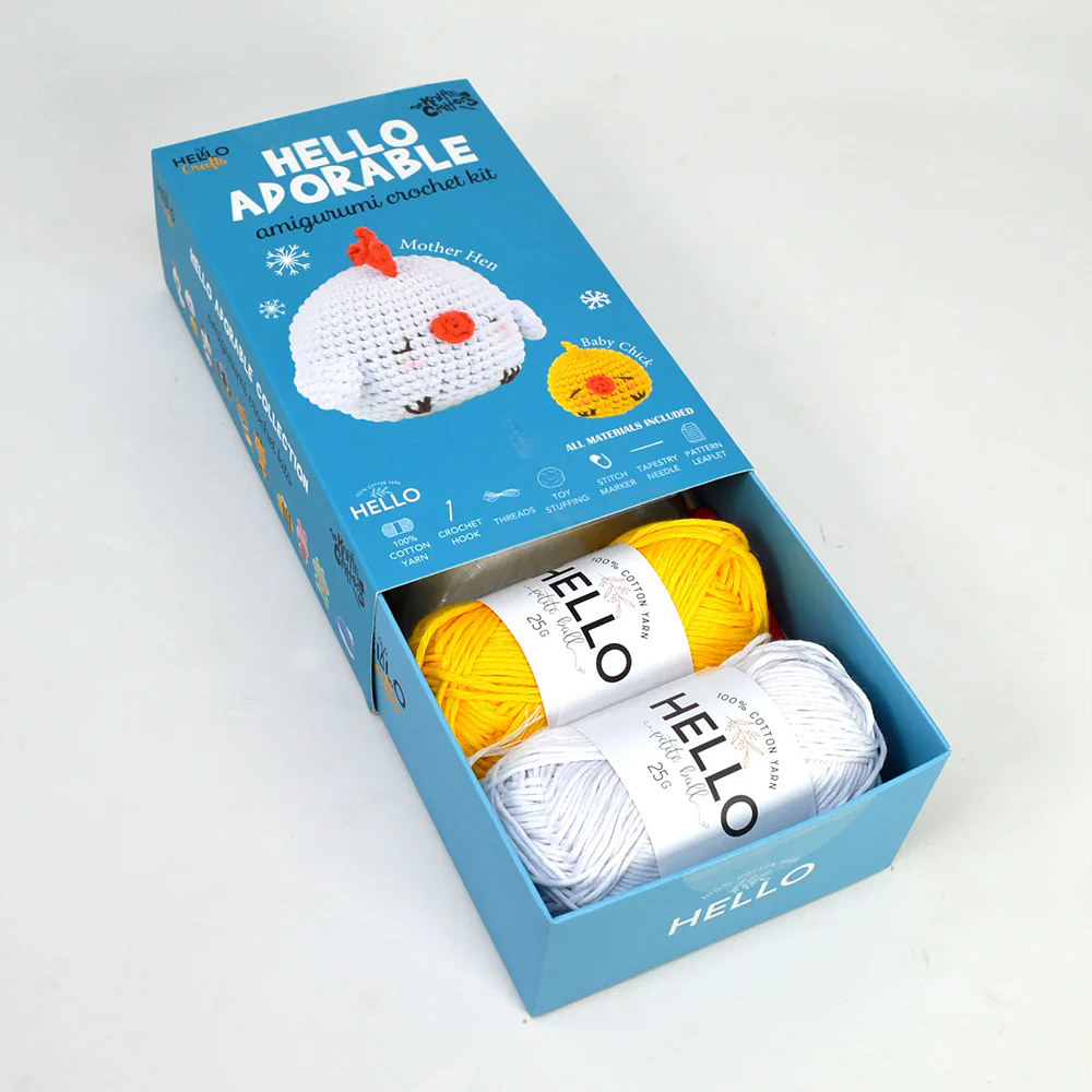 Hello Adorable Amigurumi Kit - Mother Hen & Baby Chick - KC973 - Image 2