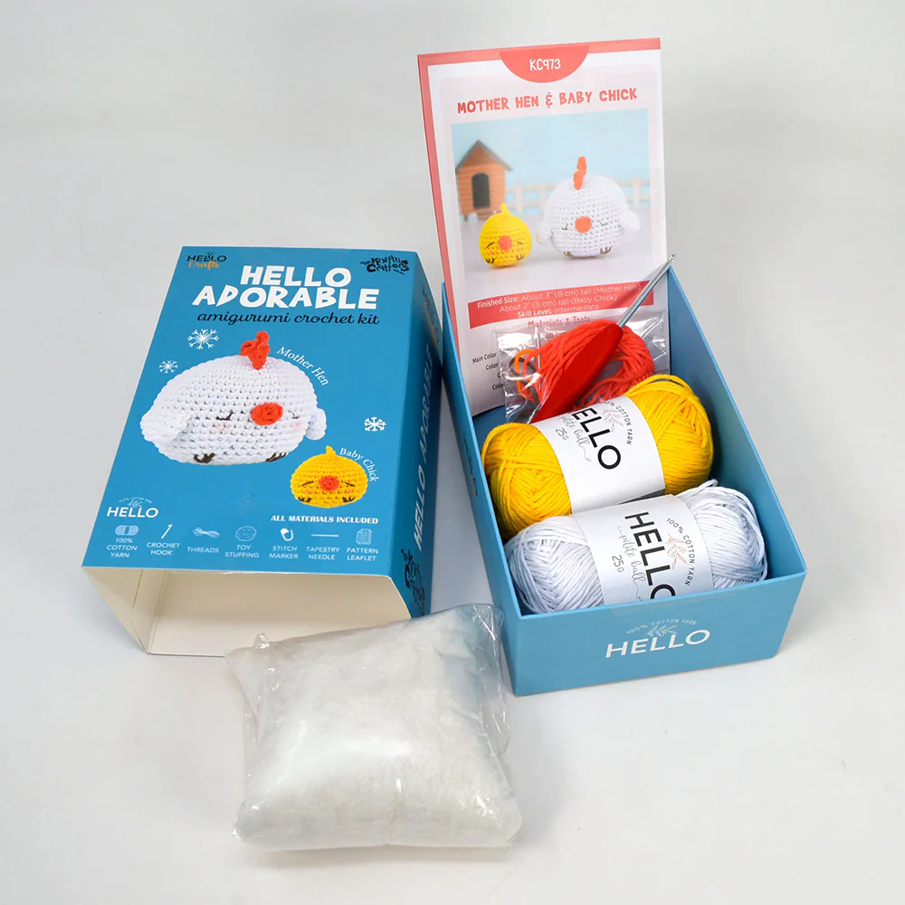 Hello Adorable Amigurumi Kit - Mother Hen & Baby Chick - KC973 - Image 3