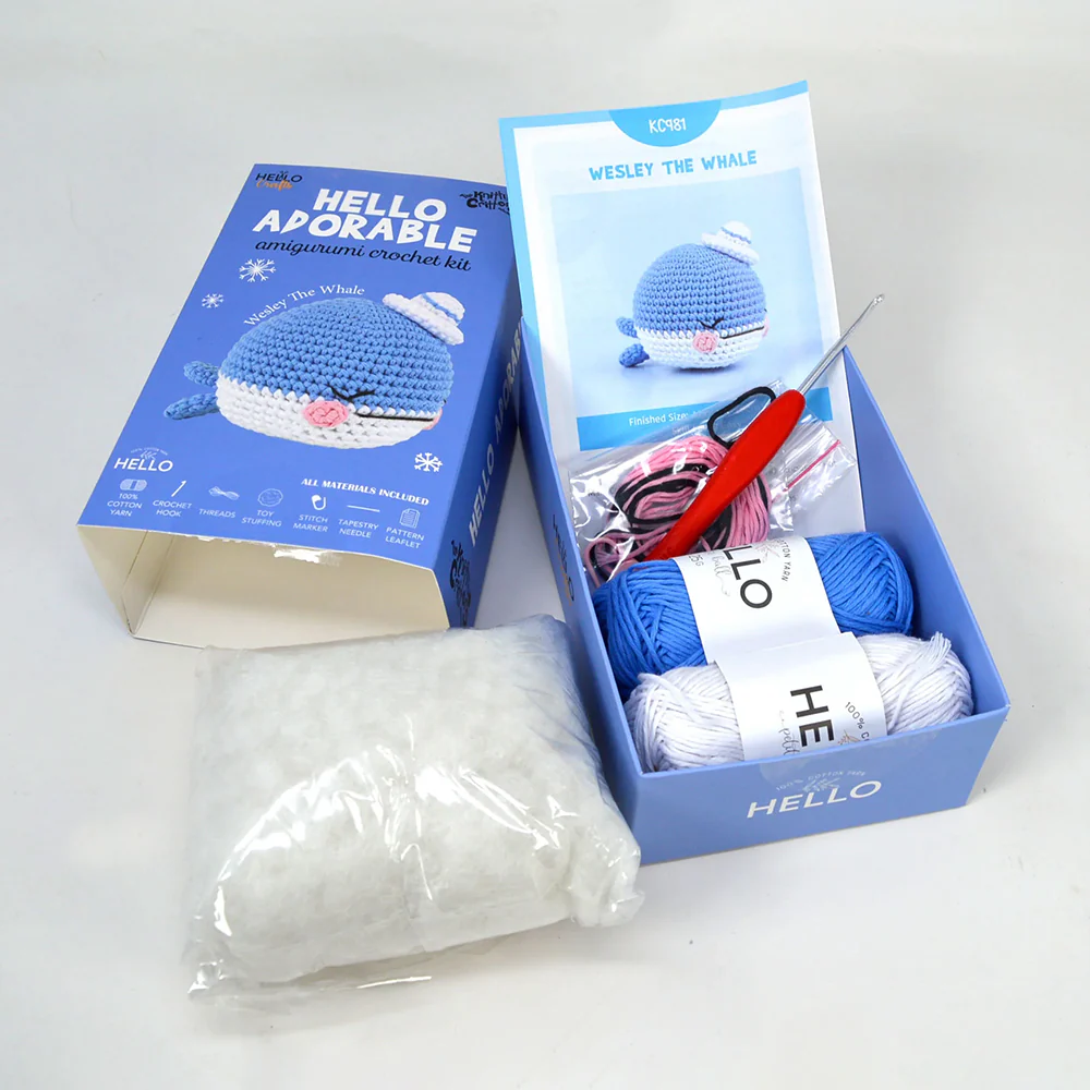 Hello Adorable Amigurumi Kit - Wesley The Whale - KC981 - Image 3